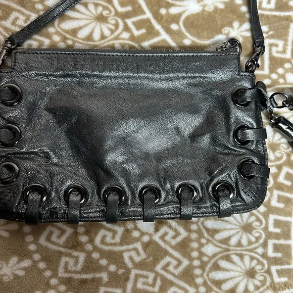 Micheal Kors Grey Metallic Wristlet- Bag - Picture 4 of 10